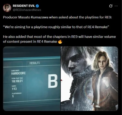 生化危机9通关时长引猜测，粉丝担忧双主角玩法失衡