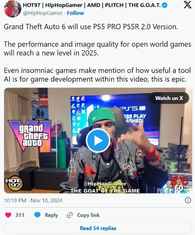 《GTA6》真实价值应达800美元 主播xQc力挺高额定价