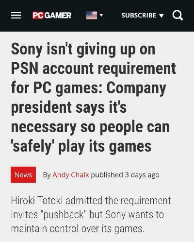 索尼PC游戏卖不动 玩家吐槽其发售晚价格贵质量不行