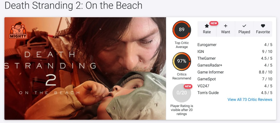 死亡搁浅2Steam在线峰值翻倍超1代 好评如潮引关注