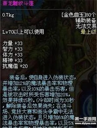 DNF青龙雕纹斗篷值得刷吗？怀旧服PK/刷图属性、适配与获取全攻略